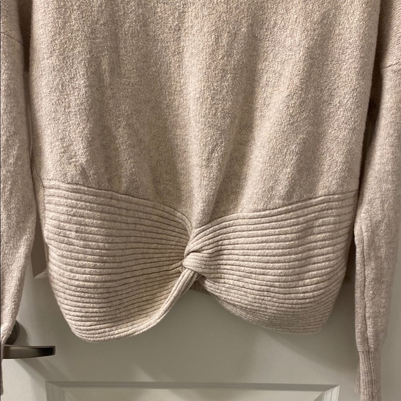 Yes Lola-Cozy Cream Crew Neck Sweater with Modern Twist - Picture 3 of 9